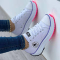 White Lightweight Sneakers, Breathable Walking Shoes