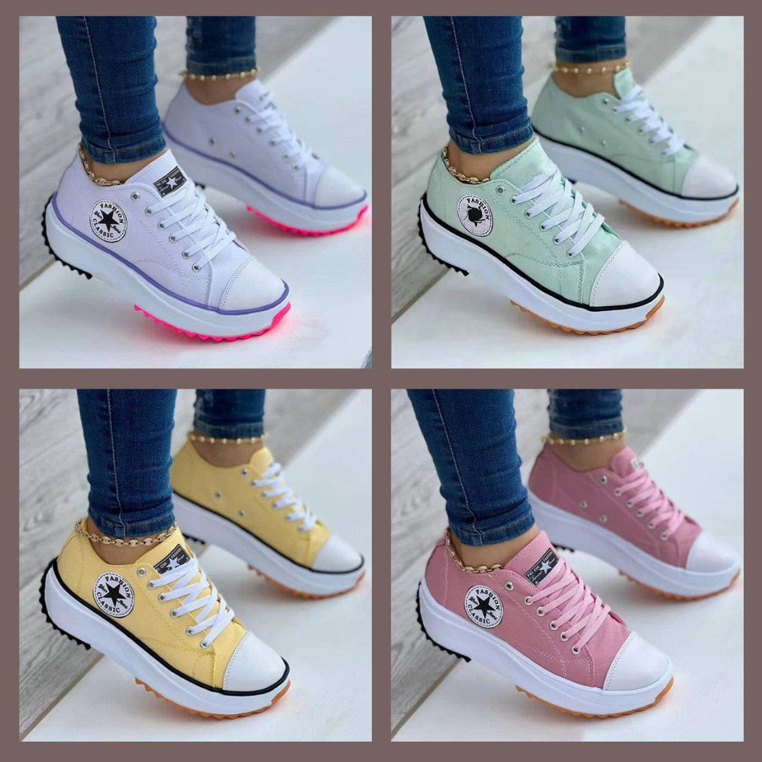 White Lightweight Sneakers, Breathable Walking Shoes